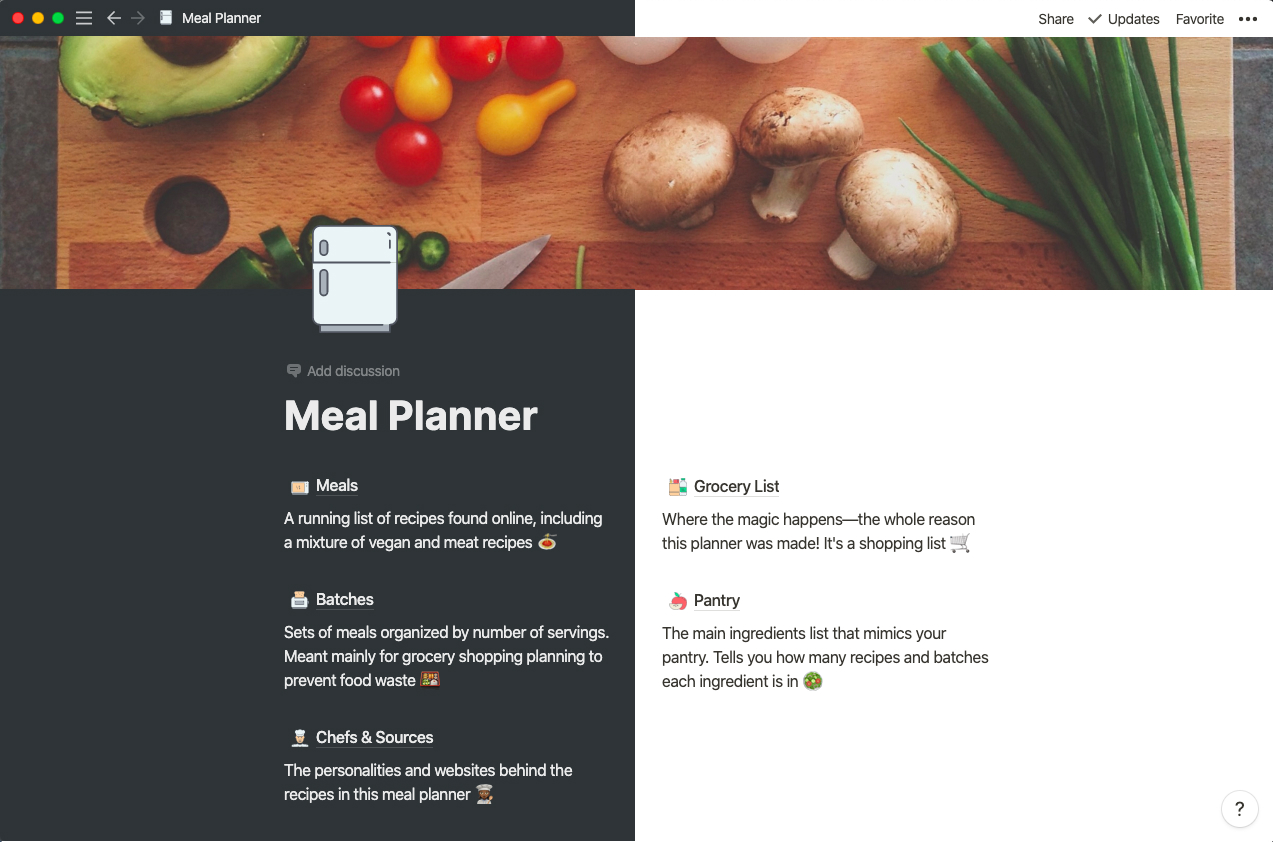 I made a free mealplanning template in Notion